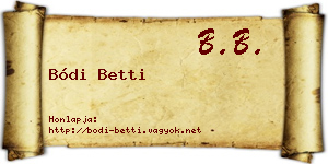 Bódi Betti névjegykártya